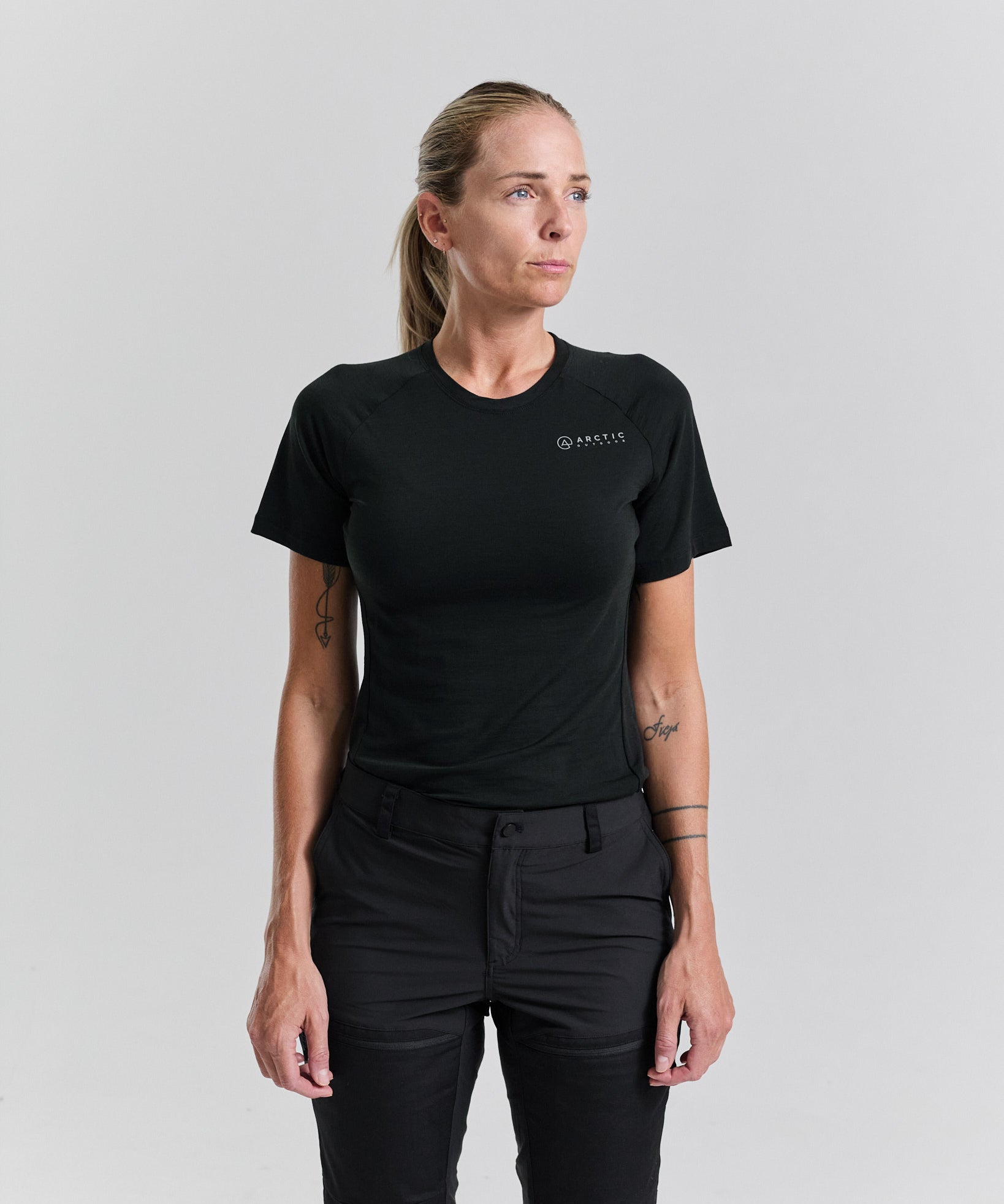 Bornholm Merino/Tencel T-shirt Kvinde - Black GPS