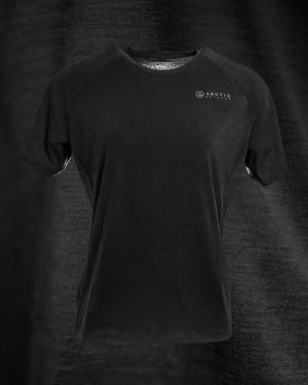 Produktbillede af sort merino uld t-shirt