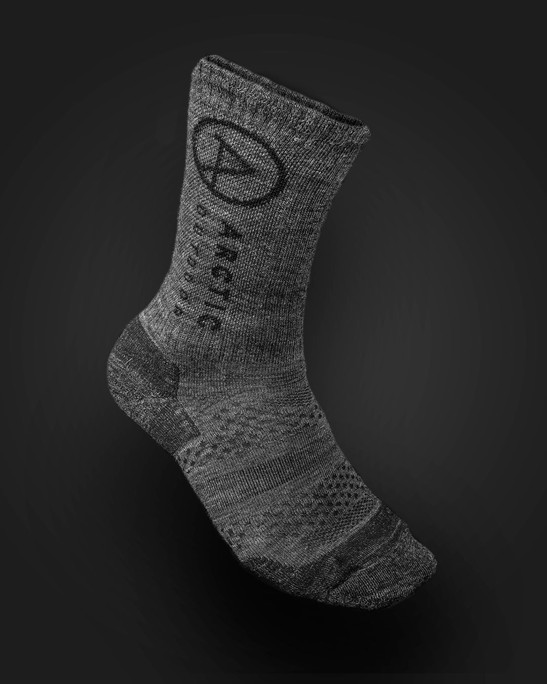 Produktbillede af mørkegrå sokker i merinould 